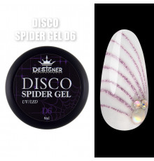 Disco Spider Gel Светоотражающая паутинка Designer Professional, 8 мл D6