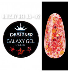 Galaxy Gel Глітерний гель Designer Professional з блискітками, 10 мл. GA-02