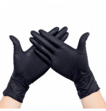 Нітрилові рукавички без пудри чорні (L) 100шт
