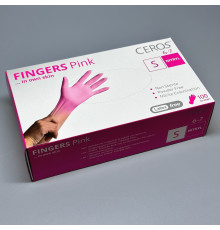 Перчатки нитриловые розовые без пудры SEF размер S, 100 шт