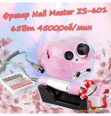 Фрезер для маникюра ZS 601 розовый 65 Вт 45000 об аппарат для маникюра + щёточка ( Nail Drill pro zs 601)
